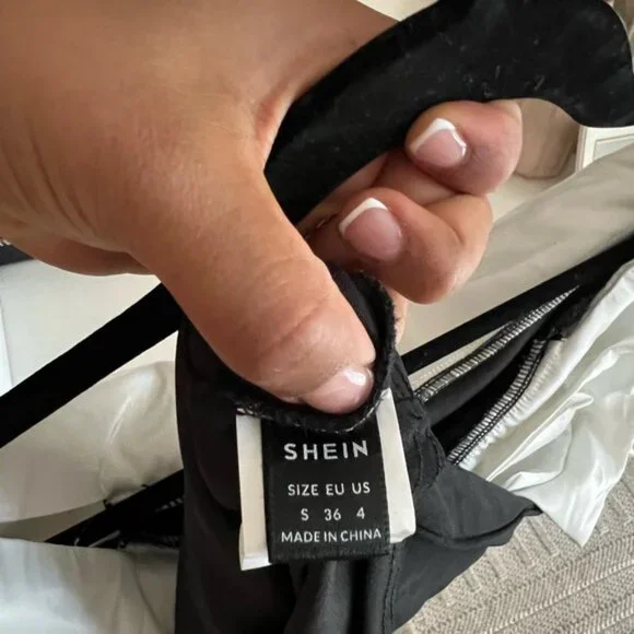 SHEIN Black and White Bow Mini Dress - Picture 3 of 3